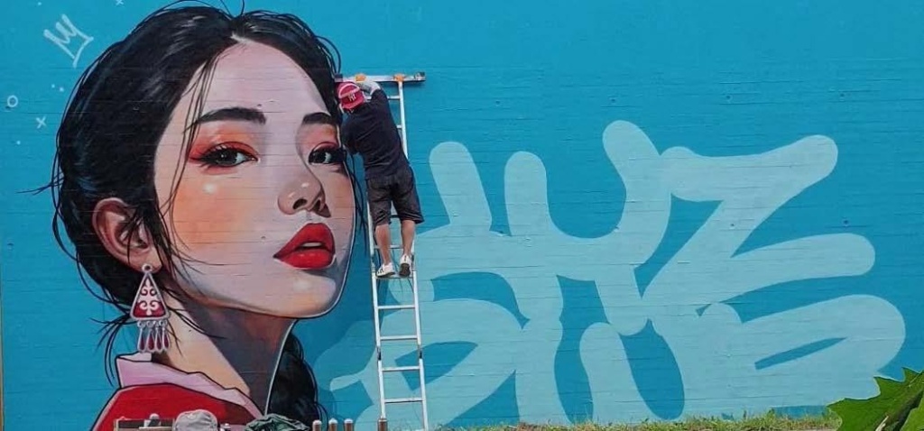 street art Мурал кыргызки в Германии